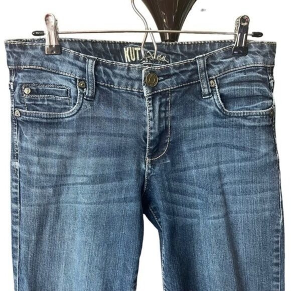 Kut From The Kloth Jeans Womens 6 Blue Stretch Denim Skinny Mid Rise Distressed - Picture 3 of 12